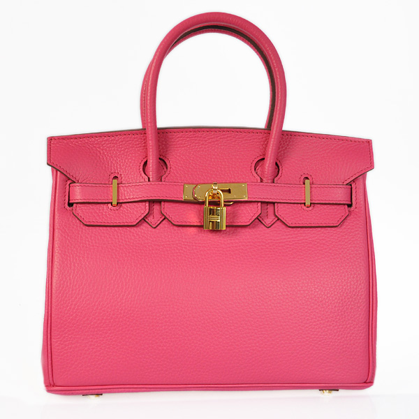 H30LSPG Hermes Birkin 30cm pelle Clemence in Peach con oro h